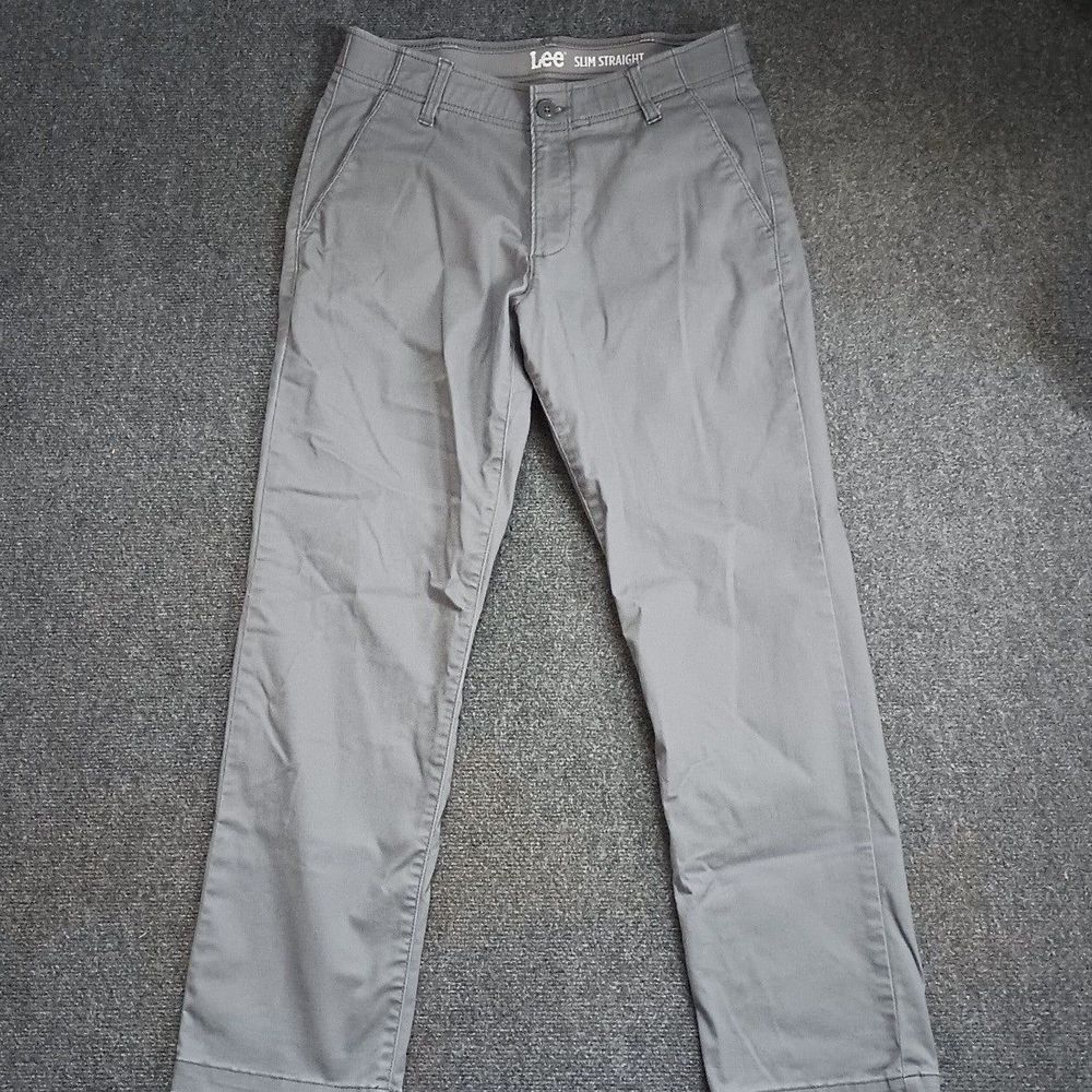Men's Gray Lee Slim Straight Leg Pants 32x30